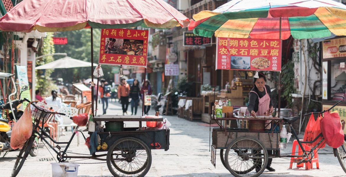 china, street, street vendors