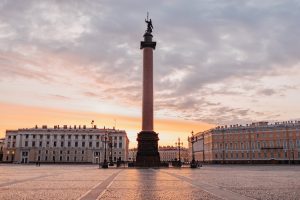 Alexander Column Monument Under White Sky